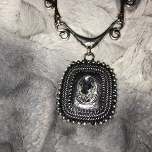 Large Silver bling necklace